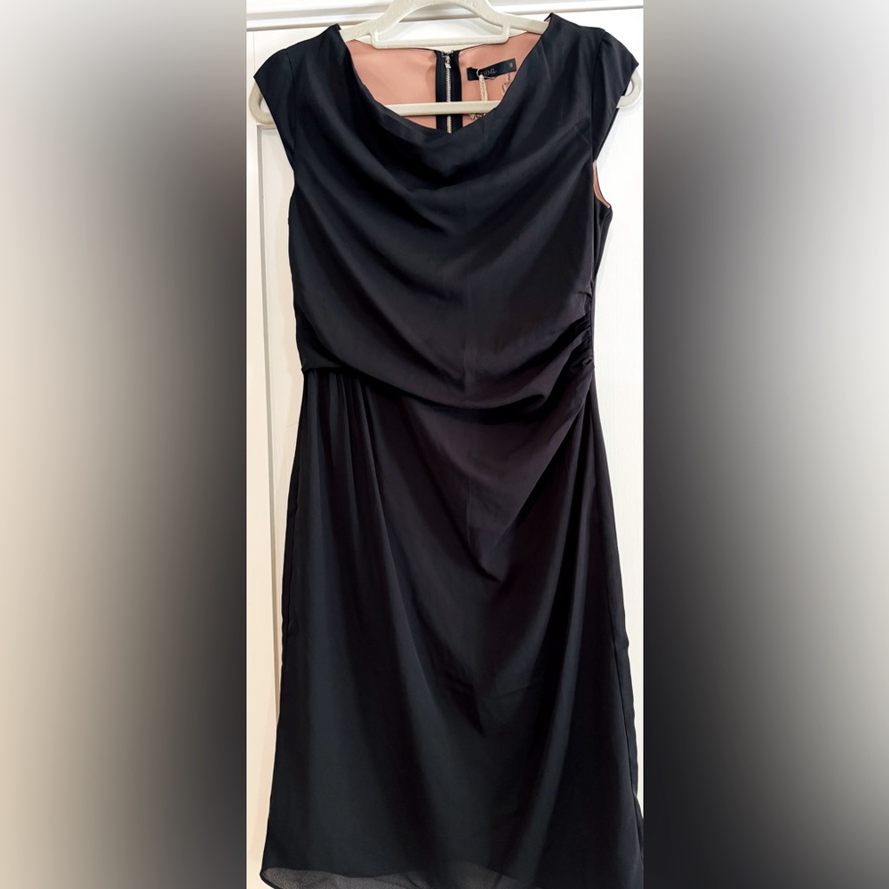 THML Black Sheath Midi Dress Cowl Neck NWT